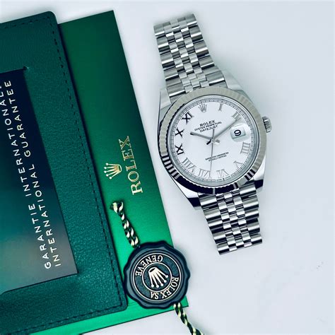 Rolex DATEJUST 41 ZIFFERBLATT Weiß Römisch 126334 Cal 